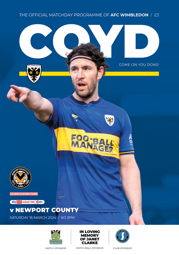 Matchday Programme - Newport County 16.03.2024