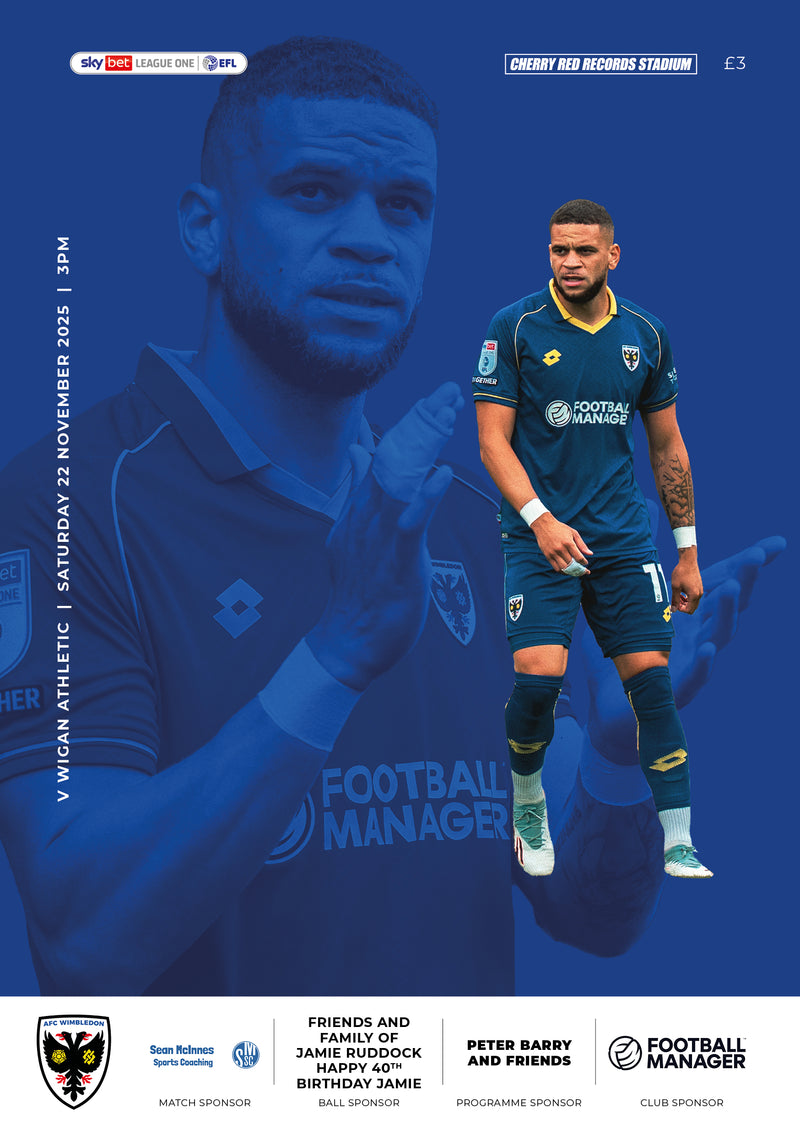 Matchday Programme -  Wigan Athletic 22.11.2025