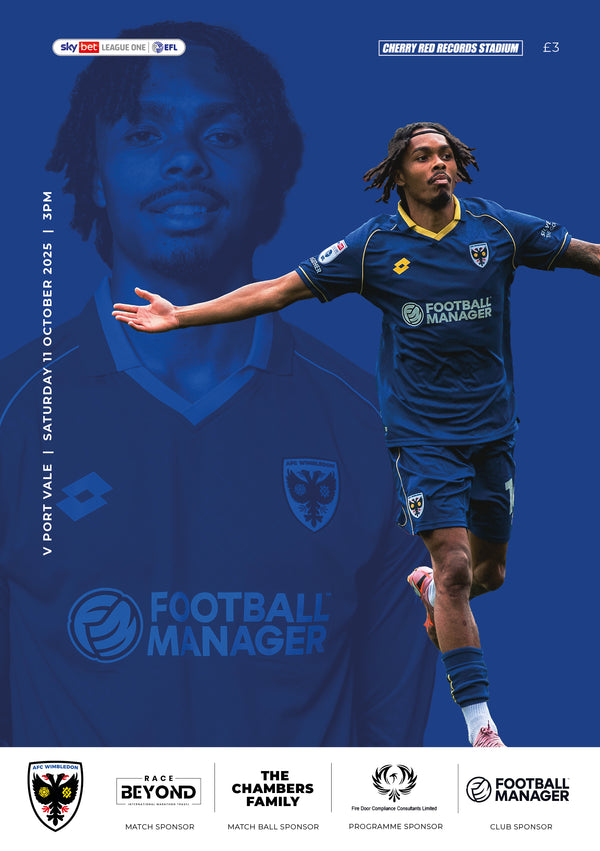 Matchday Programme -  Port Vale 11.10.2025