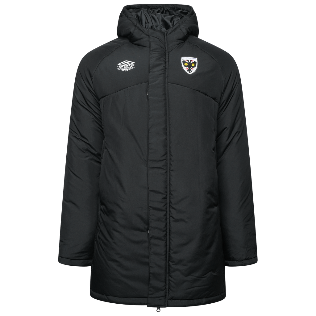 PADDED NYLON BENCH COAT(BLACK/WHITE)Lサイズ SALE Adult Bench Coat 2024-25 – AFC Wimbledon Shop