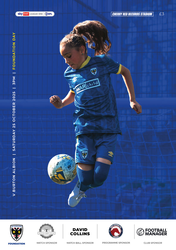 Matchday Programme -  Burton Albion 25.10.2025