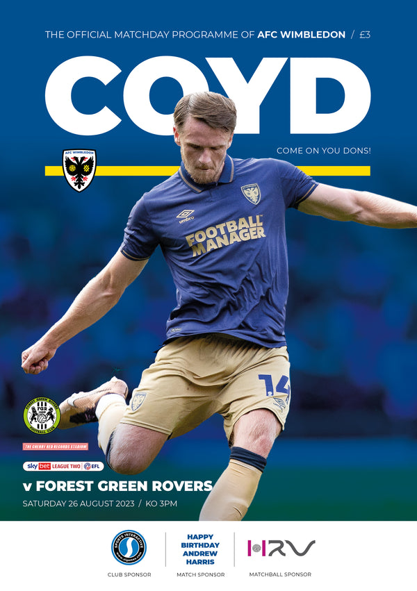 Matchday Programme - Forest Green Rovers 26.08.2023