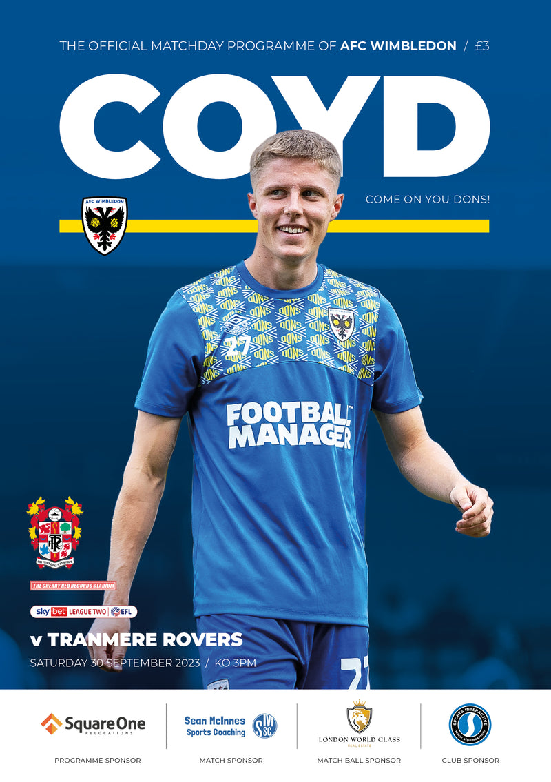 Matchday Programme - Tranmere Rovers 29.09.2023