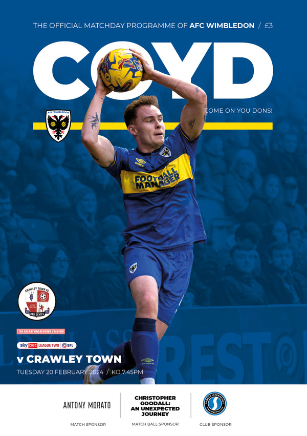 Matchday Programme - Crawley Town 20.02.2024