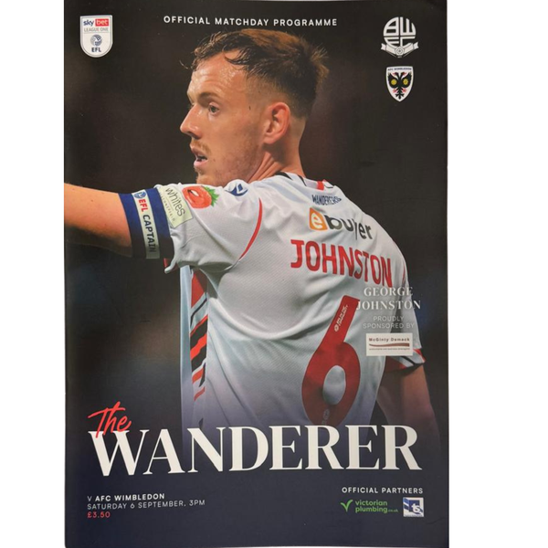 Matchday Programme -  Bolton Wanderers (A) 06.09.2025