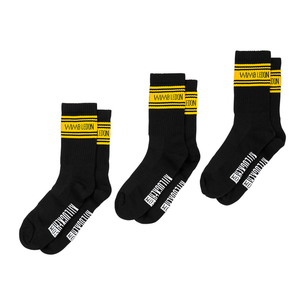 Kids 3 Pack Crew Socks 2025-26 - Black
