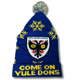 Knitted 'YULE DONS' Christmas Bobble Hat
